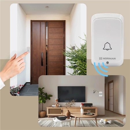 Dzwonek bezprzewodowy NORMAN AP-D20 WS ZESTAW 3x Nadajnik 3x Odbiornik