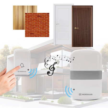 Dzwonek bezprzewodowy NORMAN AP-D20 WS ZESTAW 3x Nadajnik 3x Odbiornik