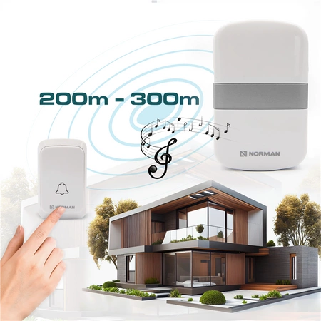 Dzwonek bezprzewodowy NORMAN AP-D20 WS ZESTAW 3x Nadajnik 3x Odbiornik